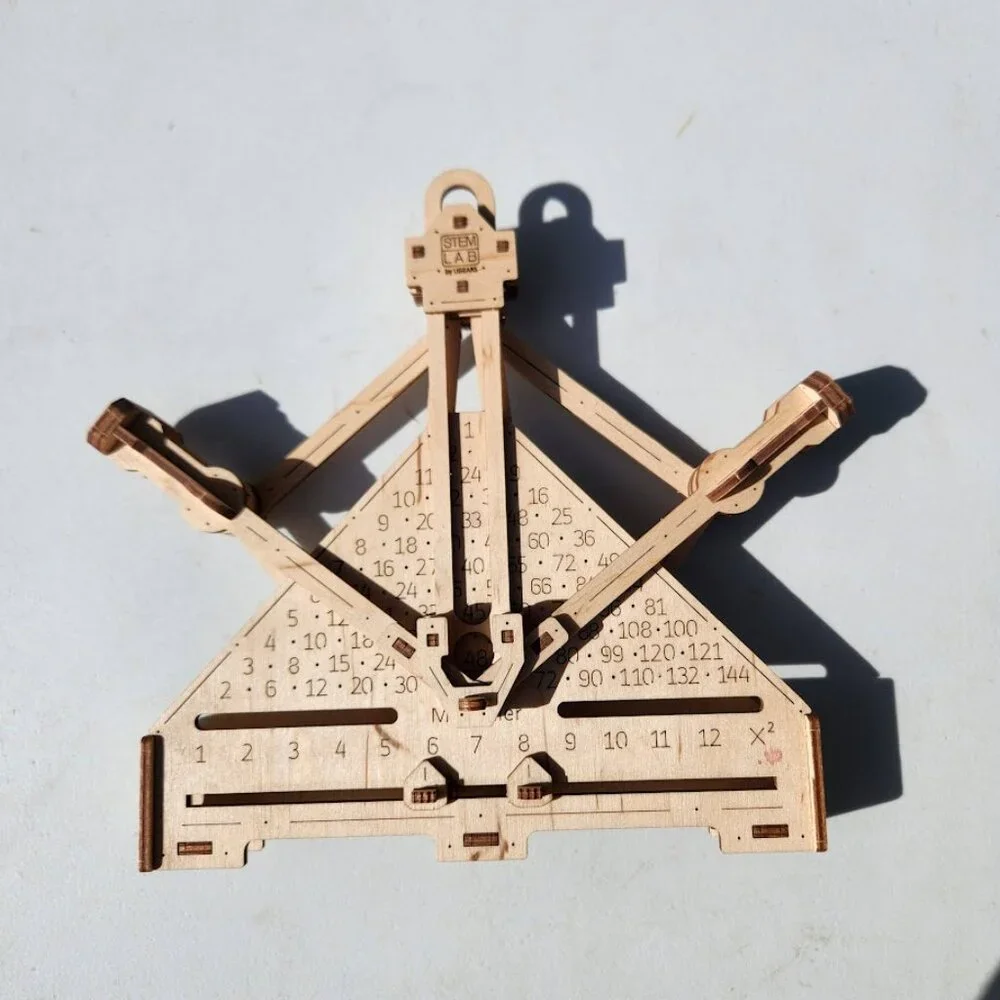 UGEARS STEM Lab Multiplier Multiplication Math Tool Fidget Toy Calculator Wooden
